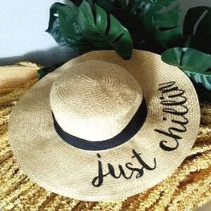 NWOT C.C Exclusives Celeb Fav 'Just Chillin' Straw Style Summer Hat